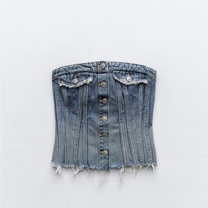 ZARA: CORSET STYLE DENIM TOP TRF